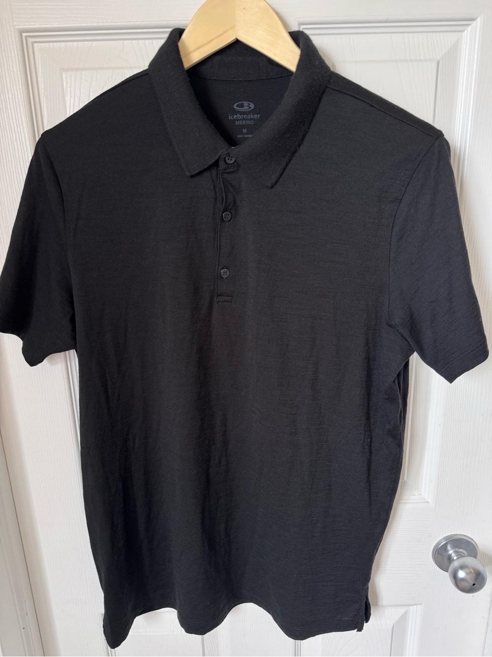 Mens Icebreaker Tech Lite Polo Shirt Size Medium Black Like New Golf Polo - Picture 2 of 14